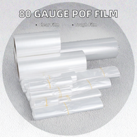 Film rétractable souple en polyoléfine (POF) de qualité alimentaire 80 gauge, 30 cm, résistant à l'humidité, pour l'électronique mobile et informatique