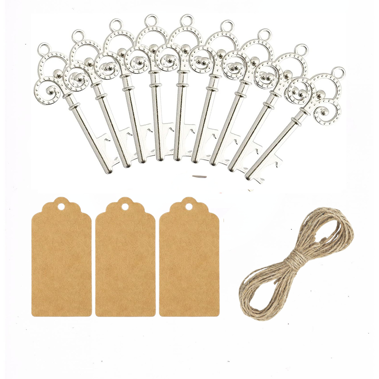 10 ancient silver with hemp rope