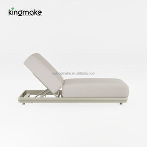 Ensemble de mobilier <span class=keywords><strong>d</strong></span>'extérieur commercial, lit de soleil pour hôtel, bord de piscine, chaise longue en aluminium haut de gamme réglable avec coussin - Product Image 3