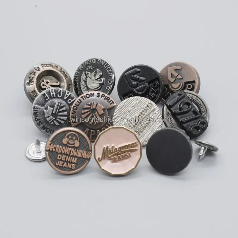 2024 Fashion Custom Brass Button And Rivet Jeans Button For Jeans
