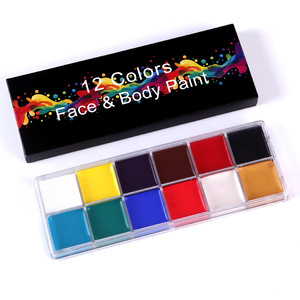 Paleta de pintura corporal de 12 colores, kit de pintura facial brillante con estuche para suministros de maquillaje de escenario - Product Image 3