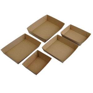 Bac alimentaire en papier ondulé jetable écologique biodégradable emballage de plateau alimentaire en papier de carton de restauration rapide - Product Image 4