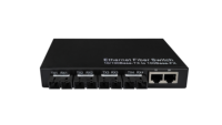 Convertidor de Medios BLIY OEM&ODM de Doble Fibra Óptica 10/100M con 4 Puertos de Fibra + 2 Puertos RJ45, Transceptor de Red para Cámaras IP CCTV