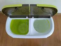 Lave-linge et sèche-linge semi-automatiques à double cuve pour usage domestique avec support en anglais