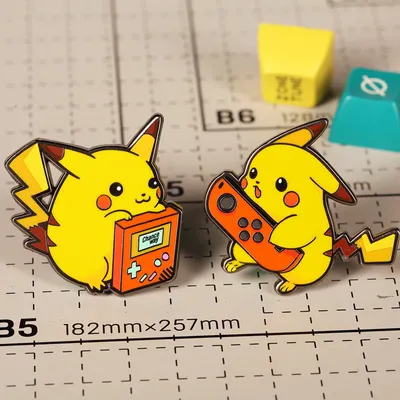 No quantité minimale de commande vente en gros, Badge japonais mignon Kawaii Anime Animal Pikachu Pin Designs personnalisés épingles en émail doux et dur