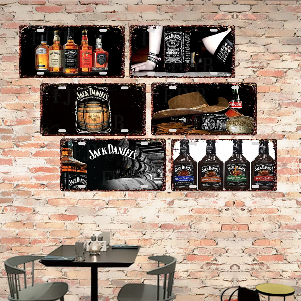Wholesale Man Cave Signs Style Bar Wine Whisky Retro Stickers Metal Plate Poster Painting Vintage Tin Sign Home Decor