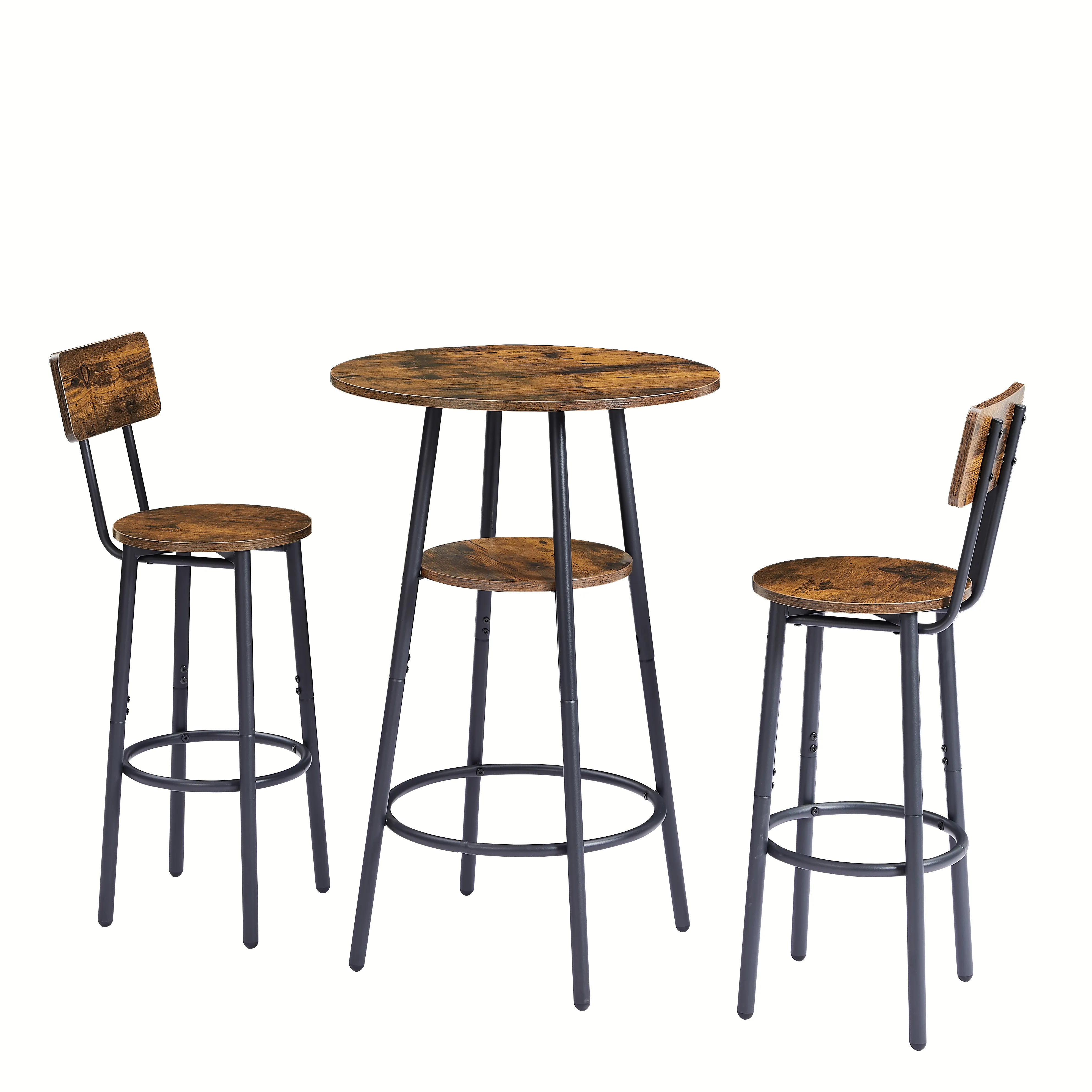 3 шт., обеденный набор для паба, легко собираемый современный круглый барный стол и стул, раздвижной круглый обеденный стол
