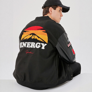 เสื้อแจ็คเก็ตเบสบอลแบบมีปกตั้ง ปักลายด้านหน้า คุณภาพสูง ออกแบบพิเศษ ปักอักษรแบบเชนิลล์  สำหรับทั้งชายและหญิง - Product Image 3