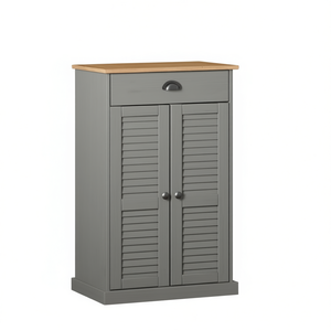 Zapatero de Madera Maciza Gris Vigo, 23.6x13.8x37.8 Pulgadas, Mueble de Almacenamiento Resistente para Entrada, Estilo Rústico - Product Image 1