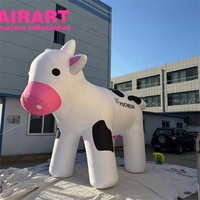 Logo géant imprimé Modèle gonflable de vache à lait, ballon gonflable mignon de vache à lait