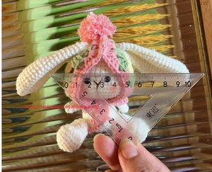 Pendentif Lapin au Crochet Fait Main en Gros d'Usine, Adorable Poupée Animale avec Longues Oreilles Tombantes et Queue en Pompon Fourrure, Cadeau d'Halloween pour Maman - Product Image 5