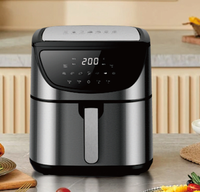 Friteuse à air numérique à double cuve avec grand écran couleur et fenêtre de visualisation, capacités 2.5L, 5.0L, 6.0L, 8L, 9L, 10L, 11L, 12L
