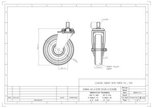 5 "Polyurethan Einkaufs wagen Lenk rollen LBS Tragfähigkeit Schwenkbares Gewindestelle-Rollen rad für Wagen - Product Image 3