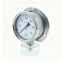 Manomètre axial avec bride avant en acier inoxydable pour montage sur panneau -40 ℃ ~100 ℃   Température moyenne