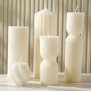 <span class=keywords><strong>Bougie</strong></span> Pilier Blanche Faite à la Main Simple et Élégante, Grande <span class=keywords><strong>Bougie</strong></span> Romantique pour Mariage et Anniversaire, <span class=keywords><strong>Bougie</strong></span> Côtelée Épaisse Parfumée pour Décoration d'Intérieur - Product Image 3