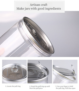 520ml Plastic Storage Containers with Peel Lid Cover Round Transparent Jars for Snacks Candies for Cookies - Product Image 2