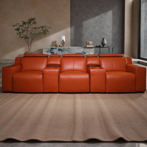 होम थिएटर के लिए आधुनिक वास्तविक चमड़े की पावर रिक्लियर सोफा बड़ी क्षमता निजी फिल्म रूम सीट होम सिनेमा फर्नीचर - Product Image 3