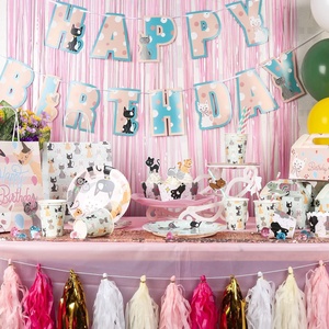 ชุดจานกระดาษลายการ์ตูนสัตว์สีชมพูสำหรับงานเลี้ยงวันเกิดแมว DAMAI อุปกรณ์จัดงานเลี้ยงวันเกิดแมวแบบใช้แล้วทิ้ง ชุดจานกระดาษลายสัตว์สำหรับตกแต่งงานเลี้ยงวันเกิดเด็ก - Product Image 4