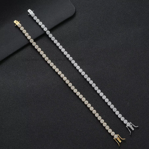 5Mm Round Full Zirconium Single-row <b>Couple</b> <b>Bracelet</b>, Accessories Zircon Tennis Chain Tanjing Fashion Lijing Necklace - Product Image 2