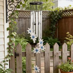 Adorno <span class=keywords><strong>de</strong></span> Jardín Rectangular <span class=keywords><strong>de</strong></span> Aluminio <span class=keywords><strong>de</strong></span> Lujo Hecho a Mano con 6 Tubos, Melodía Relajante que Conmemora la Música - Product Image 5