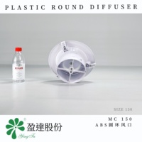 Diffuseur rond en plastique ABS MC 150, design moderne, installation facile, réglable pour les systèmes de chauffage au gaz réfrigéré, systèmes HVAC