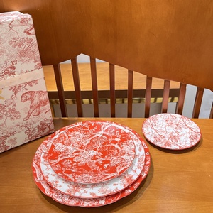 Best Selling Eco-Friendly European Red Jungle Design Luxury <b>Dinner</b> <b>Set</b> Exquisite <b>Bone</b> <b>China</b> Plate Gift Box Food Safe Stocked - Product Image 5