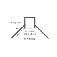 46x26Mm pour barres de plafond, bandes d'éclairage encastrées, Profil linéaire, canal Alu, cloisons sèches, cloisons de plâtre, plâtre, LED, profilé en Aluminium