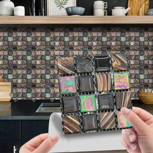 Home Creative 3D <b>Mosaic</b> Crystal <b>Tile</b> <b>Sticker</b> DIY Self-Adhesive Wall <b>Sticker</b> Floor <b>Sticker</b> 10pcs Bathroom Wallpaper Waterproof - Product Image 4
