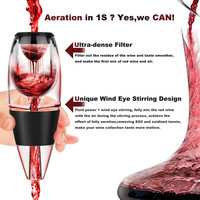 Accessoires pour le vin : Ensemble de verseur décanteur et aérateur magique en acrylique et plastique pour vin rouge, avec filtres à action rapide
