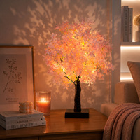 LED-Kirschblütenbaum-Tischlampe für Schlafzimmer, Wohnzimmer, Nachtlicht, Gemütliche Stimmungslampe, Desktop-Weihnachts- und Feiertagsdekoration