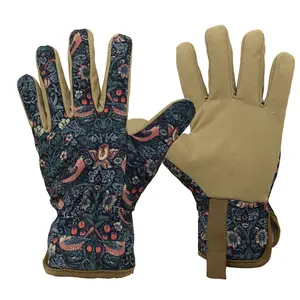 women gardening work customized printing protective synthetic leather garden gloves