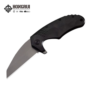 Cuchillo Plegable Táctico de Caza, Negro, de Acero Inoxidable, con Mango de Plástico, Barato, de Fábrica al por Mayor Hongrui - Product Image 1