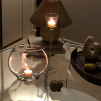 Boule lumineuse à fleur en verre Transparent, ornement de fleur hydroponique plate