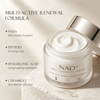 Crème de renouvellement cutané NAD+ en marque propre, crème anti-âge raffermissante hydratante pour la barrière cutanée, crème pour le visage, soins coréens pour la peau