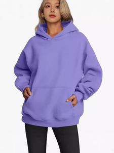 Grosir OEM kualitas tinggi Vintage warna Solid kasual lengan panjang kualitas baik wanita Pullover sweater Hoodie - Product Image 6