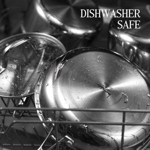 Tri-PLy Aço Inoxidável Antiaderente Pot Set Carote 9Pcs Aço Inoxidável Panelas Set Aquecimento Rápido com Tampas De Vidro - Product Image 5