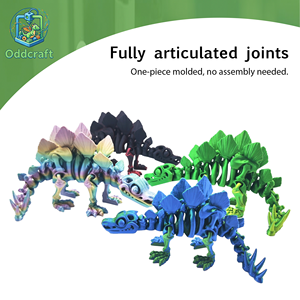 Figura de Dinosaurio Estegosaurio Impresa en 3D, Articulada y Transformable, Adorno Decorativo, Regalo Artesanal - Product Image 1