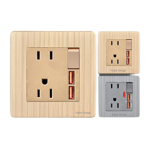 Interruptor de pared estándar americano con enchufe eléctrico, lámpara de pared de 13A, lámpara de pared con USB tipo C de carga rápida, enchufe para mesa auxiliar. - Product Image 2