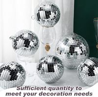 Ronde 10cm 20cm 30cm Rouge Noir Argent Rose Or Mousse Fête Fournitures Miroir Verre Disco Boule Décoration