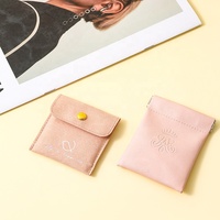 Pochette à bijoux en cuir PU rose personnalisée avec logo, fermeture magnétique à ressort métallique, pour ranger boucles d'oreilles, colliers et bracelets
