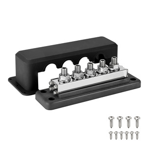 Power Distribution Block 600A M10 Copper Busbar <b>Terminal</b> 5 Pole Red Black Screw Connection - Product Image 4