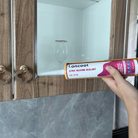 Mastic silicone à durcissement acide, étanche, pour joints de fenêtres, portes, cuisines et salles de bain