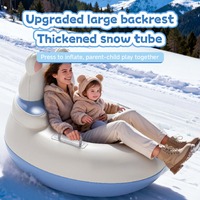 Bouée de neige gonflable avec grand dossier, anneau de ski en PVC épaissi, luge pour enfants et adultes, anti-retournement