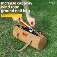 Sac de rangement extérieur Kailude en acier au carbone de grande taille pour cordes de tente, piquets et accessoires – Conception cylindrique portable