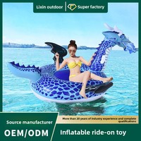Bouée gonflable géante en PVC Dragon Volant Bleu, pour parc aquatique, 262x153x130CM, pour piscine extérieure, fête, plage