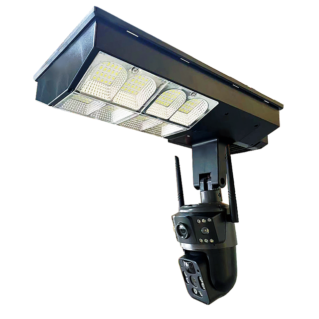 4G 180W Solar Camera Dual Lens Solar PIR PTZ Camera on LED Solar Street Light HD 4MPWifi Security Camera LED Lighting V380pro