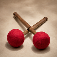 Ensemble de marteaux pour bols chantants de plusieurs tailles, avec têtes en bois, feutre de laine, daim et silicone, pour bols tibétains en cristal et guérison sonore
