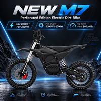 Moto électrique tout-terrain à transmission directe M7 60V 72V 2000W 2200W de crête 6000W 80 km/h 3 vitesses pour adultes