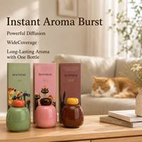 Diffuseur de parfum en céramique pour bureau et maison, bâtonnets en bois à col noir, parfum d'ambiance, marque privée, vente en gros
