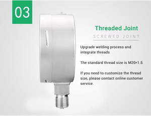 China Fornecido 1,6% Manômetro Preciso Medidor De Pressão Hidráulica Alta Precisão Manômetro De Aço Inoxidável Fosco - Product Image 5